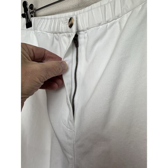 Talbots Women’s White Pants Loose Fit Elastic Waist 100% Cotton Sz 6 - Picture 5 of 16